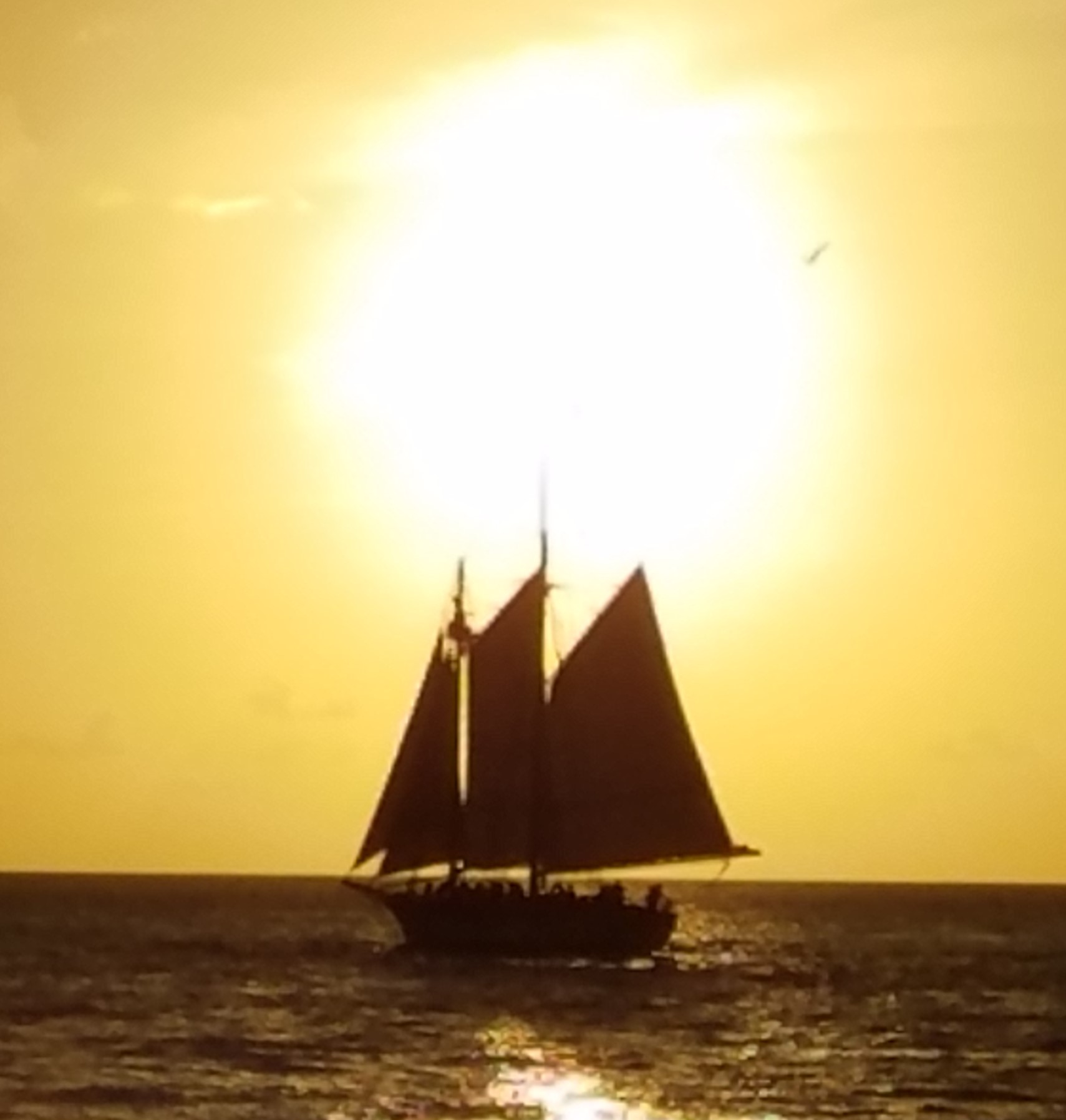 Ship Sailing into the Sunset