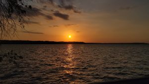 Setting Sun into Hamlin Lake