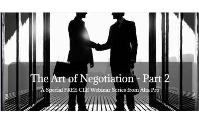 Free CLE Webinar for Lawyers – The Art of Negotiation Part 2 (1CLE) 1 PM EST 11/17/2025