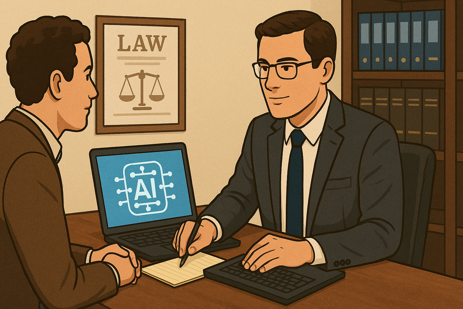 Attorney Using AI to Document a Conversation with a Client