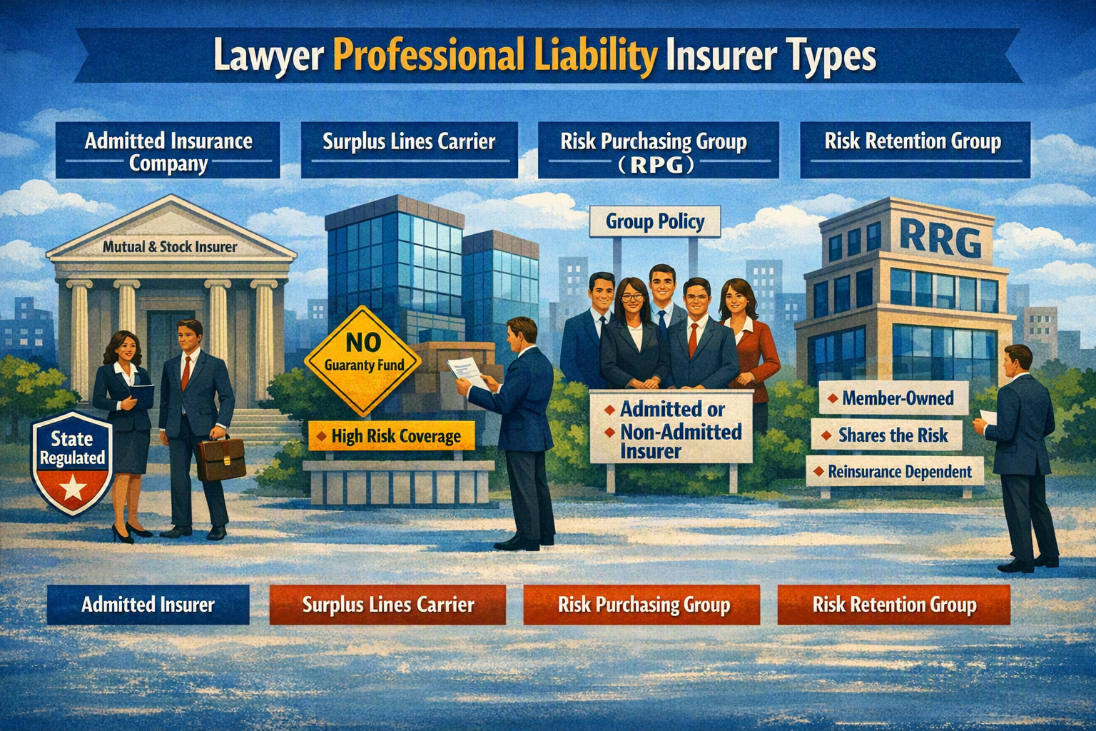 Lawyer Professional Liability Insurer Types Admitted, Non Admitted, RPG, RRG