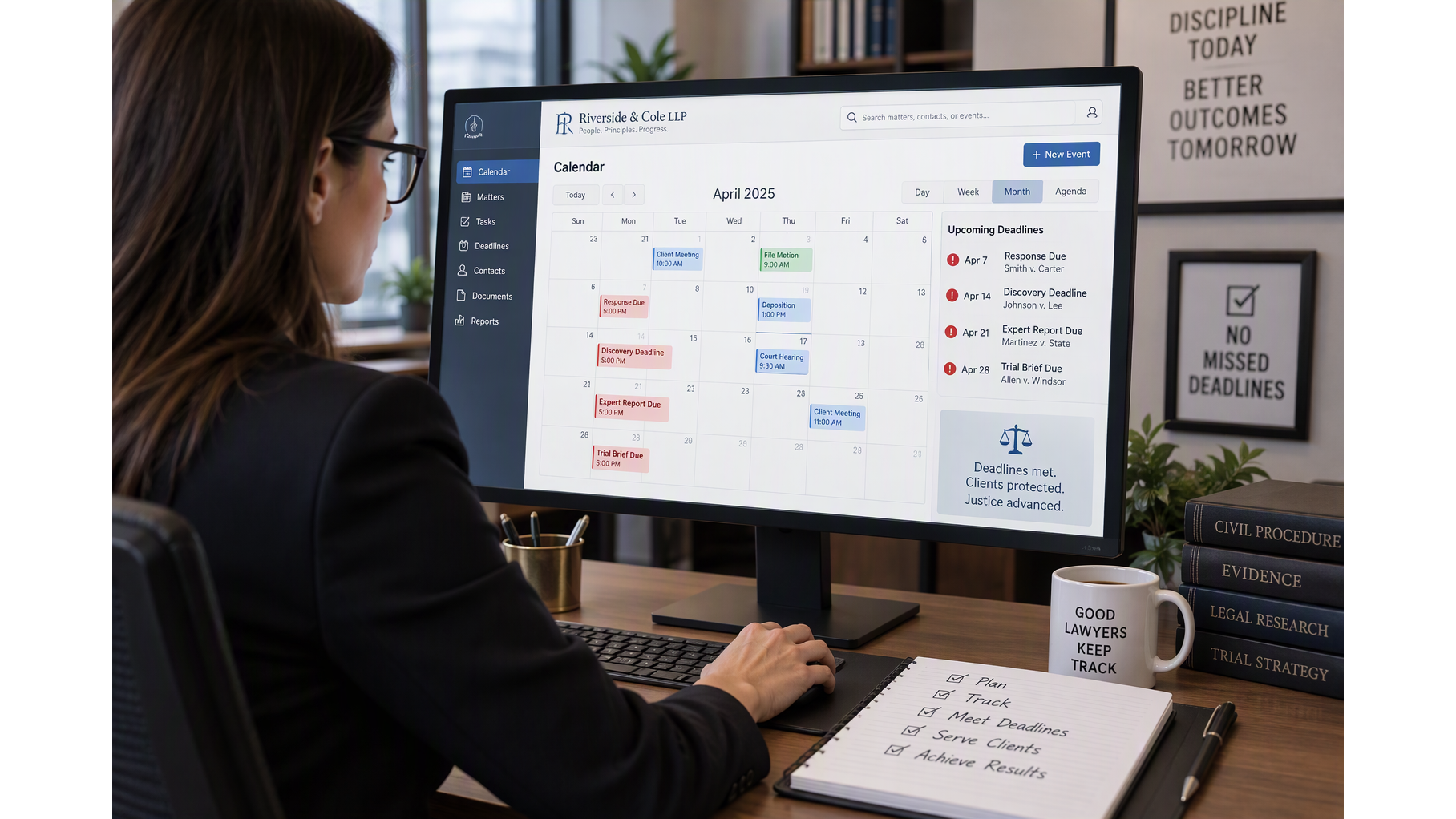 Attorney using Calendaring System